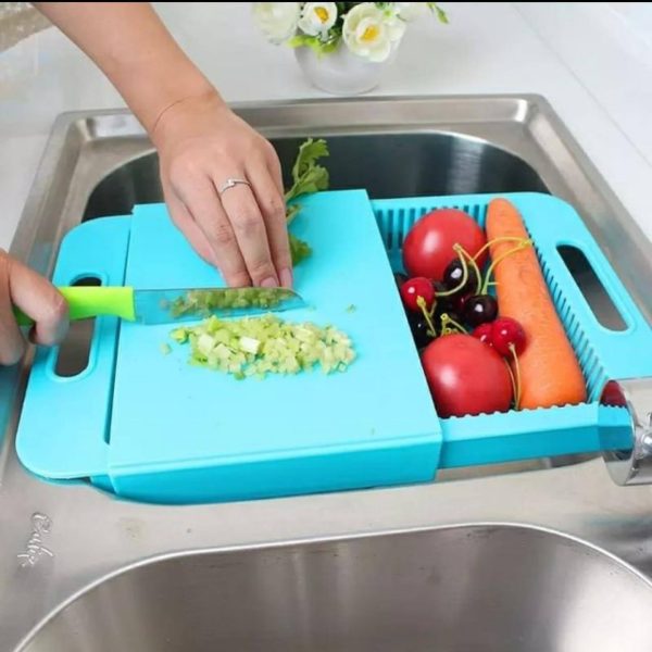 Chop - N - Store Cutting Chopping Board with Tray & Strainers
