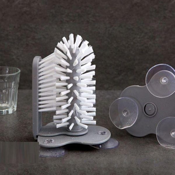 Glass Washer Brush Cleaner with Suction Base