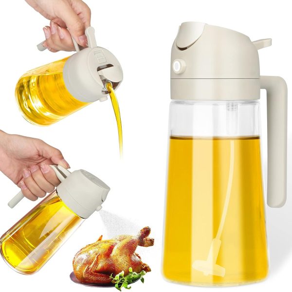 2 in 1 Glass Olive Oil Sprayer and Oil Dispenser (450ml)