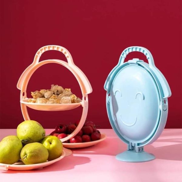 3 Plate Foldable Plastic Fruit, Vegetable, Candy Basket Holder