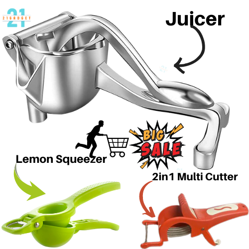 Fruit Press Juicer With Free Lemon Squeezer & 2in1 Multi Cutter (Buy 1 Get 2 FREE)